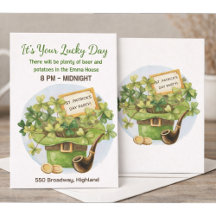 Inbjudan till St. Patrick's Day-fest med Lucky