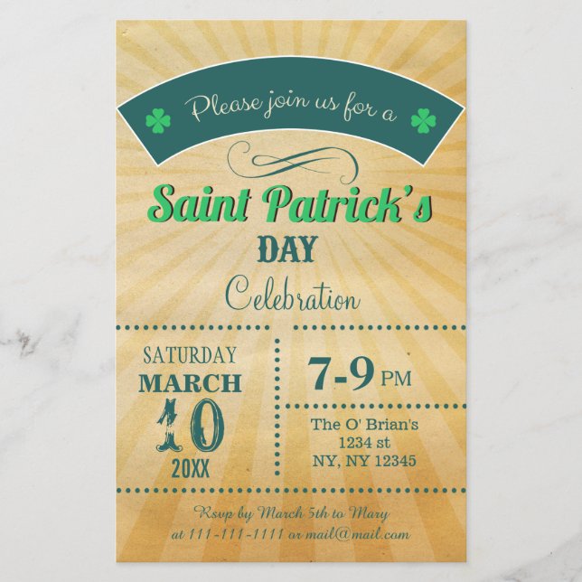 Inbjudan till St patricks day för återförsäljnings (Framsida)