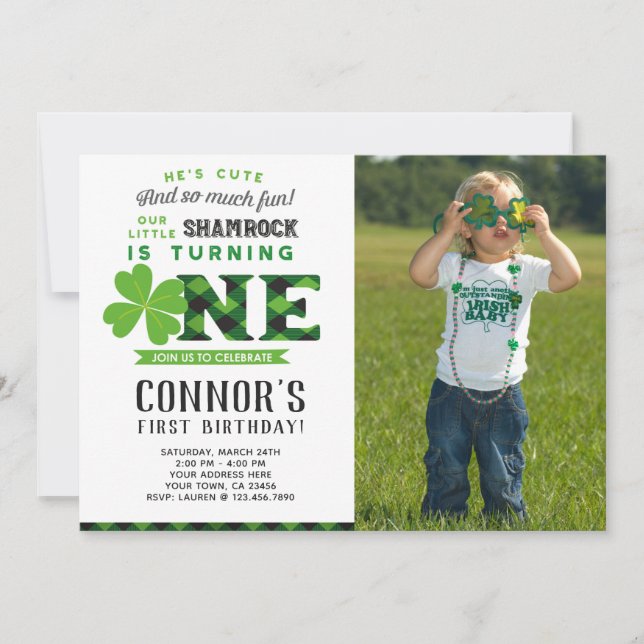 Inbjudan till st patrick's day på födelsedagen med (Framsida)