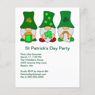 Inbjudan till st patricks day på Gnomes Square Flygblad