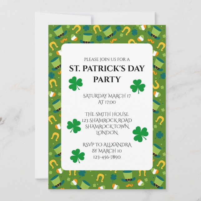 Inbjudan till St. Patricks fest (Framsida)