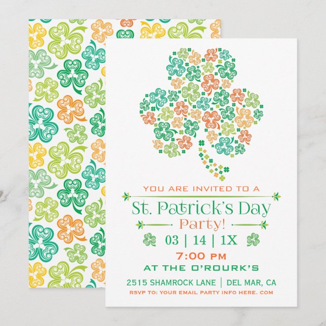 Inbjudan till St. Patricks fest (Fram/baksida)