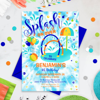 Inbjudan till stänk-pad-partiet: Waterpark Blue