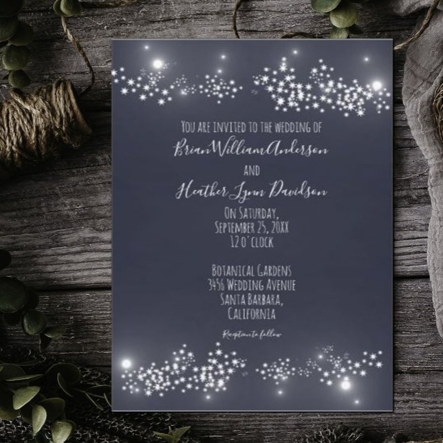 Inbjudan till Star Light Wedding (Star Light Wedding Invitation)