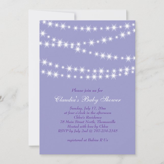 Inbjudan till Star Ljus Baby Shower (Framsida)