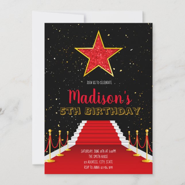 Inbjudan till Star Red carpet party (Framsida)