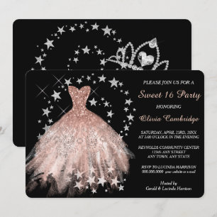 Inbjudan till Star Shimmer Peach Sweet sixteen Par