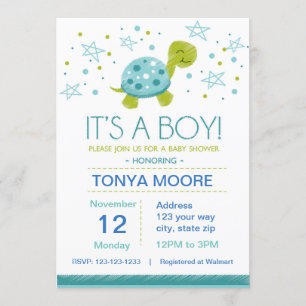 Inbjudan till Star Turtle Baby Shower