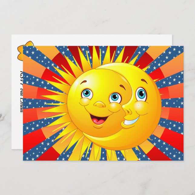 Inbjudan till Stars i sol Måne (Fram/baksida)