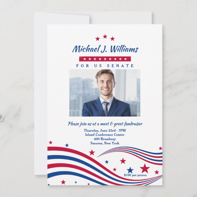 Inbjudan till stars och stripes Photo Fundraiser (Framsida)