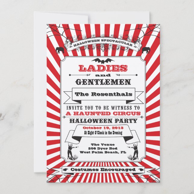 Inbjudan till Steampunk Circus Halloween fest (Framsida)