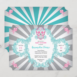 Inbjudan till Steampunk Skull Burst Baby Shower