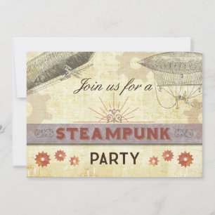Inbjudan till Steampunk Vintage Party, Gears/Dirig