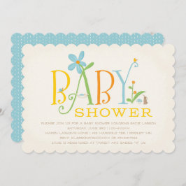 Inbjudan till sten-a-bye Baby Shower - Blue