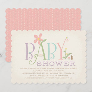 Inbjudan till sten-a-bye Baby Shower - Rosa