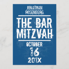Inbjudan till Sten Band Pub Mitzvah i blått