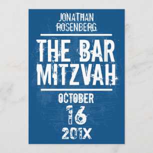 Inbjudan till Sten Band Pub Mitzvah i blått