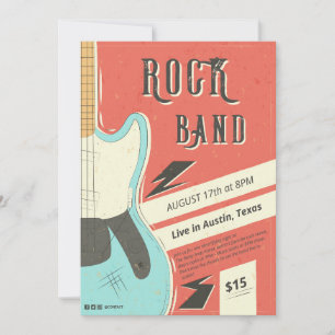 Inbjudan till Sten-bandet - Retro Guitar Stil
