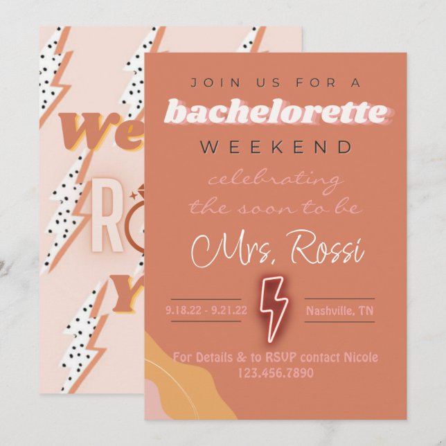 Inbjudan till sten & Roll Bach-partiet (Fram/baksida)