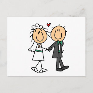 Inbjudan till stick figur Bride and Groom