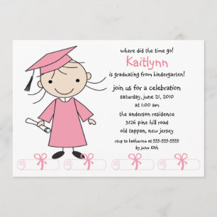 Inbjudan till Stick figur Girl Studenten