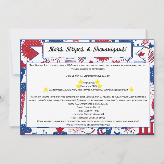 Inbjudan till stjärnor, Rand och shenanigans (Framsida)