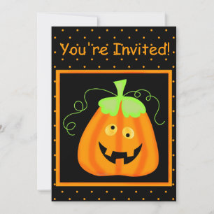 Inbjudan till stollig Pumpkin Halloween fest