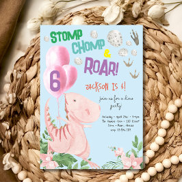 Inbjudan till Stomp chomp och Roar Dino barns föde
