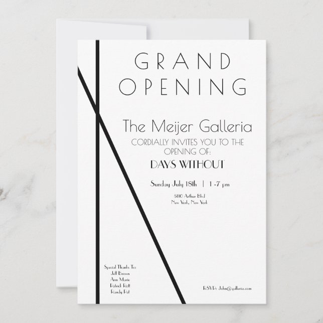 Inbjudan till stora öppningar i contemporary Galle (Framsida)