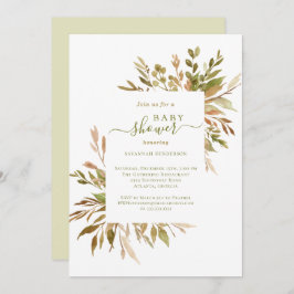 Inbjudan till storfärgad höstgrönt babykläder