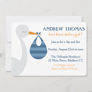 Inbjudan till Stork Baby/Baby-meddelande