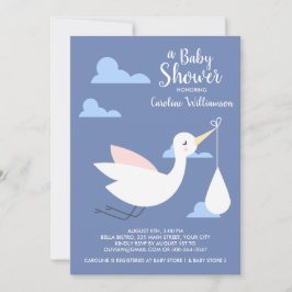 Inbjudan till Stork Baby Shower Baby-paket och mol
