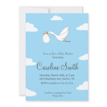 Inbjudan till Stork Speciell Delivery Baby Shower