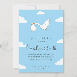 Inbjudan till Stork Speciell Delivery Baby Shower