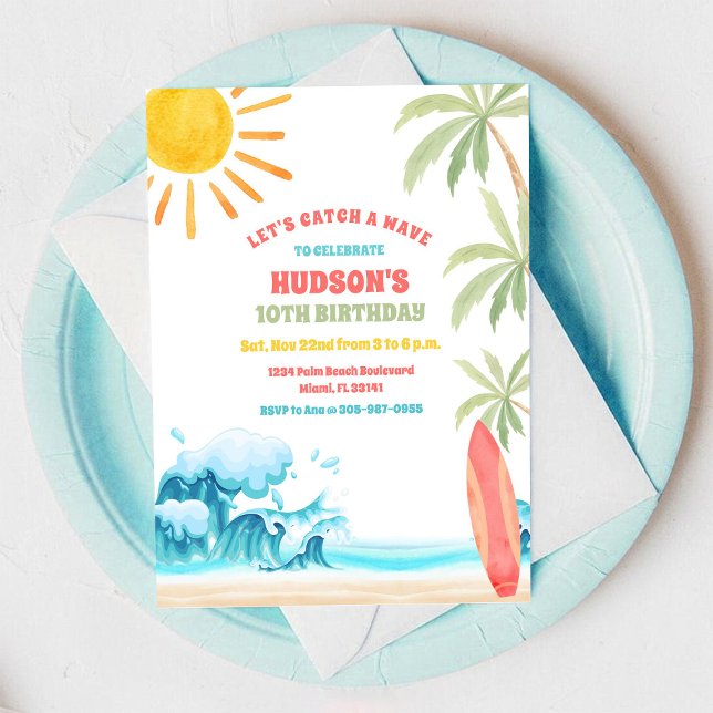 Inbjudan till strandfödelsedagsfest (Skapare uppladdad)
