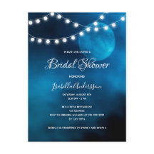 Inbjudan till strängarna möhippa blue måne ljus