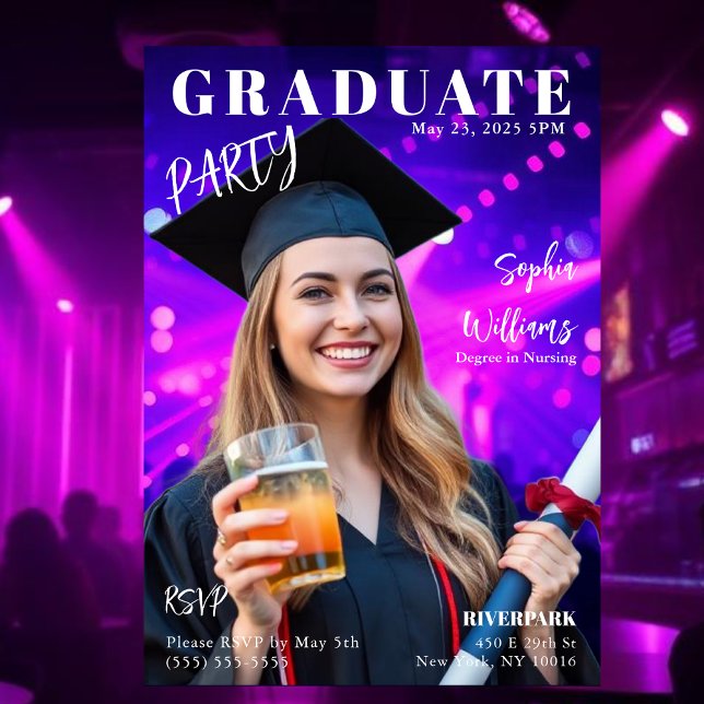 Inbjudan till student-magasinomslag (Graduate Magazine Cover  Invitation )