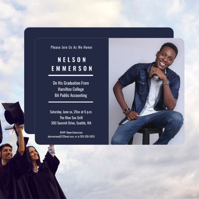 Inbjudan till Student Photo Firande Party (Graduate Photo Celebration Party Invitation)