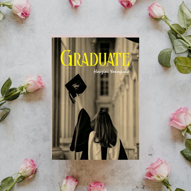 Inbjudan till Student Photo Studenten-meddelande (Graduate Photo Graduation Announcement Invitation
)