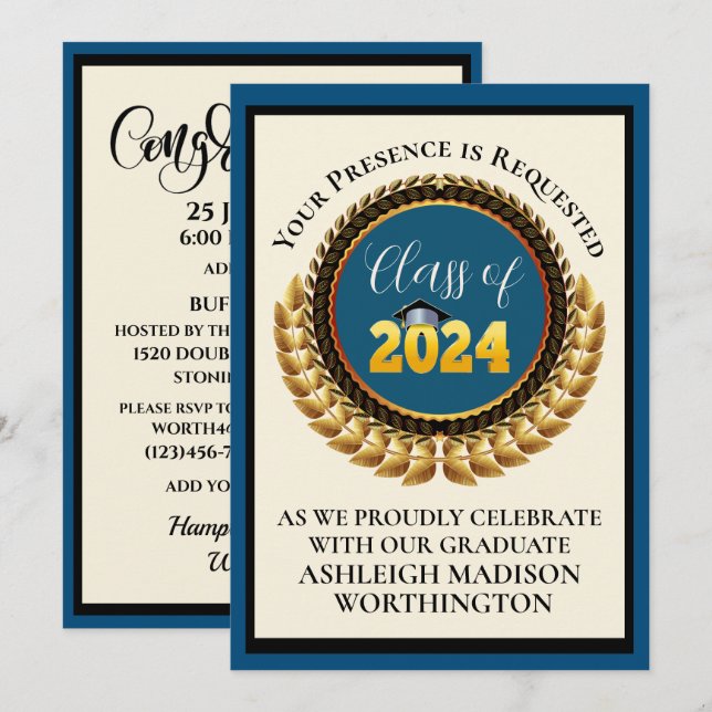 Inbjudan till studenten (Fram/baksida)