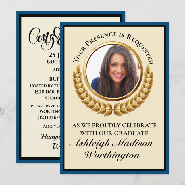 Inbjudan till studenten (Fram/baksida)