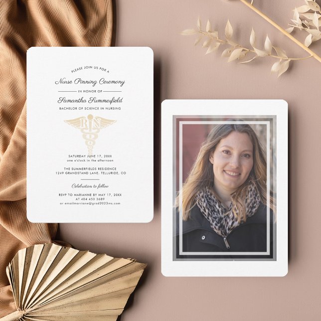 Inbjudan till Studenten 2025 till ceremonin för mi (Nurse Pinning Graduation Party Invitation)