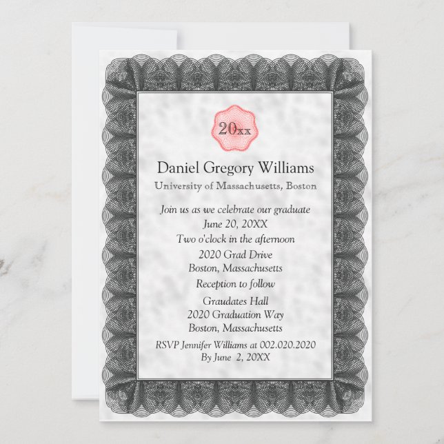 Inbjudan till Studenten Anpassningsbar (Framsida)