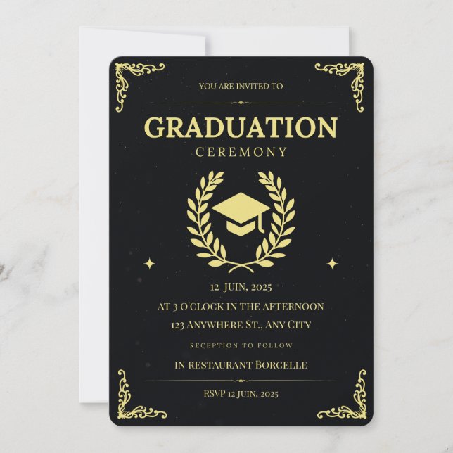 Inbjudan till studenten Ceremony | Klass 2025 (Framsida)