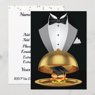 Inbjudan till Studenten Cookout Tuxedo Hamburger