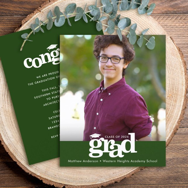 Inbjudan till Studenten-fetstil för foto av Grönte (Skapare uppladdad)