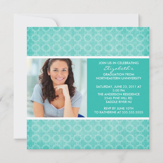 Inbjudan till Studenten Fototurkos Mönster (Framsida)