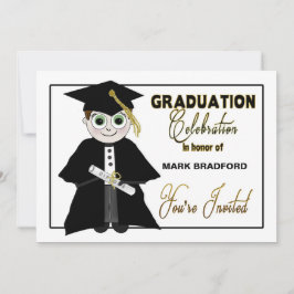 Inbjudan till studenten - Guy in Cap & Gown