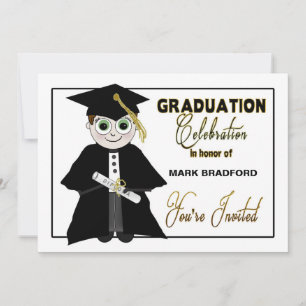 Inbjudan till studenten - Guy in Cap & Gown