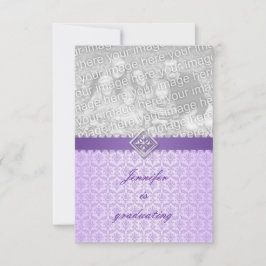 Inbjudan till Studenten i Vintage Lilac Damask